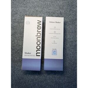 MoonBrew Deluxe‎ Glass Shaker Bottle 16 oz Clear Drink Mixer Lot Of 2